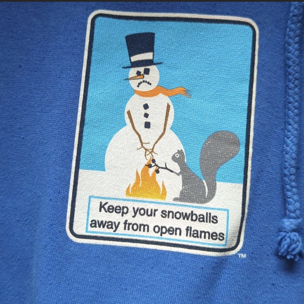 SALE RARE Vintage 90s hoody mens Large blue to the edge breakdown funny graphic